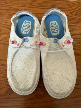 Hey Dude White Wendy Boho Crochet Women’s 6